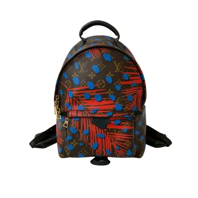 Pre-owned Louis Vuitton Blue Brown Red Color Leather Pvc Backpack ()