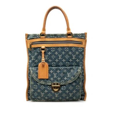 Pre-owned Louis Vuitton Blue Canvas Denim Tote Bag ()