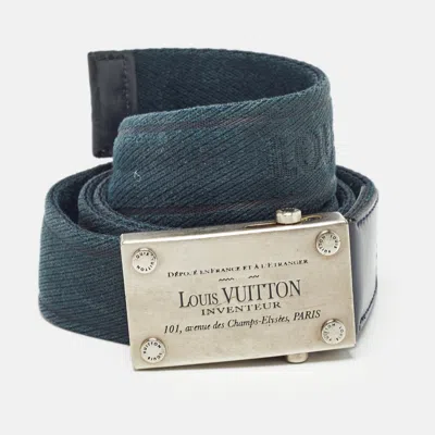 Pre-owned Louis Vuitton Blue Canvas Inventeur Belt 100cm