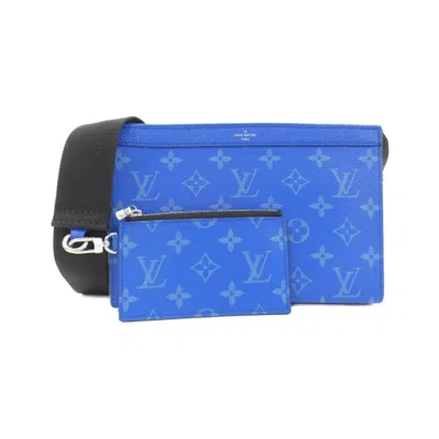 Pre-owned Louis Vuitton Blue Coated Canvas Leather Shoulder Bag ()