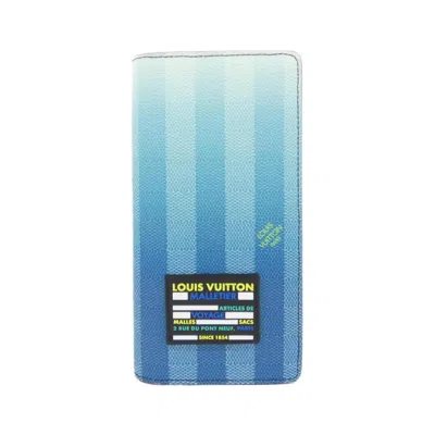 Pre-owned Louis Vuitton Blue Coated Canvas Long Wallet (bi-fold) ()