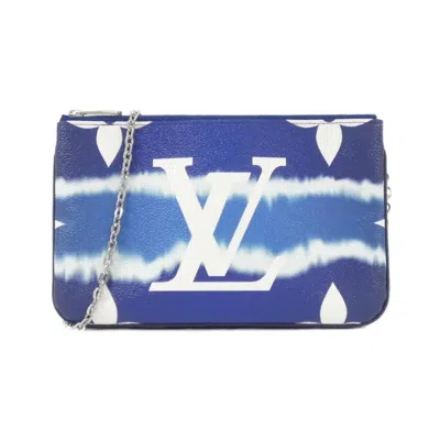 Pre-owned Louis Vuitton Blue Coated Canvas Pochette Shoulder Bag ()