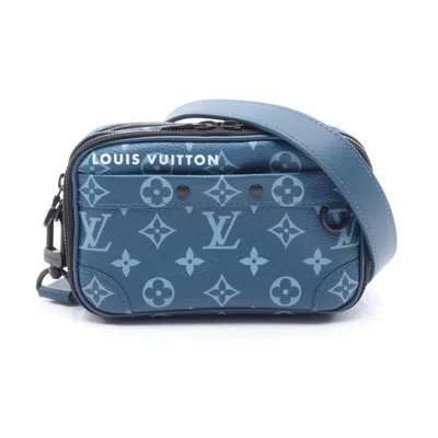 Pre-owned Louis Vuitton Blue Coated Canvas Pvc Monogram Leather Shoulder Bag ()