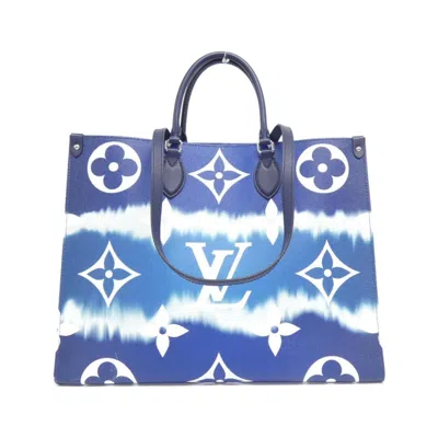 Pre-owned Louis Vuitton Blue Coated Canvas Tote Bag ()