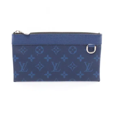 Pre-owned Louis Vuitton Blue Cobalt Navy Taigarama Coin Purse/coin Case ()