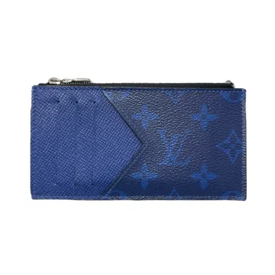 Pre-owned Louis Vuitton Blue Cobalt Taigarama Coin Purse/coin Case ()