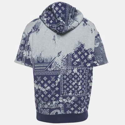 Pre-owned Louis Vuitton Blue Cotton Monogram Bandana Short-sleeve Hoodie M