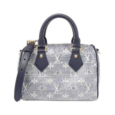 Pre-owned Louis Vuitton Blue Cotton Shoulder Bag ()
