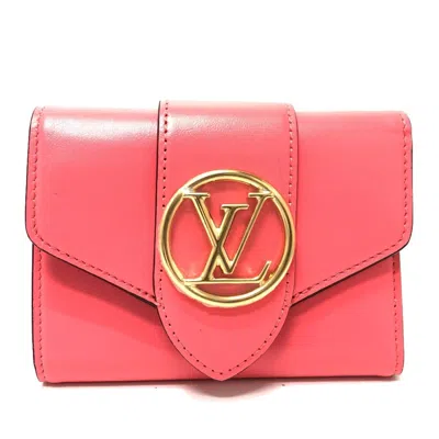 Pre-owned Louis Vuitton Blue Dahlia Galle Pink Leather Coin Purse/coin Case ()