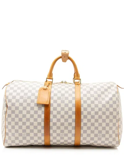 Pre-owned Louis Vuitton Blue Damier Azur Keepall 50 Duffle (authentic Pre-loved)