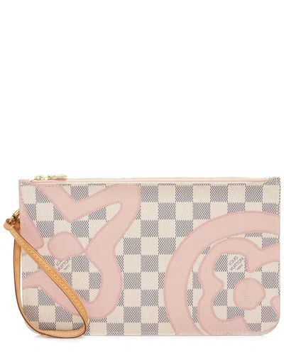 Pre-owned Louis Vuitton Blue Damier Azur Tahitienne Limited Edition Neverfull Mm  Pochette (authentic Pre-love