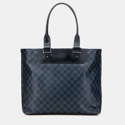 Pre-owned Louis Vuitton Blue Damier Cobalt Cabas Voyage