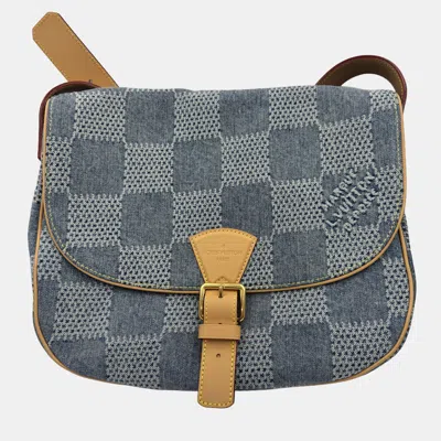 Pre-owned Louis Vuitton Blue Damier Denim Canvas 3d