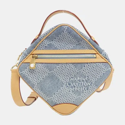 Pre-owned Louis Vuitton Blue Damier Denim Canvas 3d Chess Messenger Shoulder Bag
