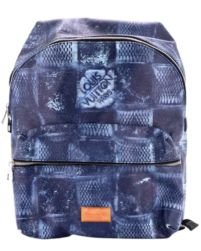 Pre-owned Louis Vuitton Blue Damier Salt Salt Discovery Backpack (authentic Pre-loved)