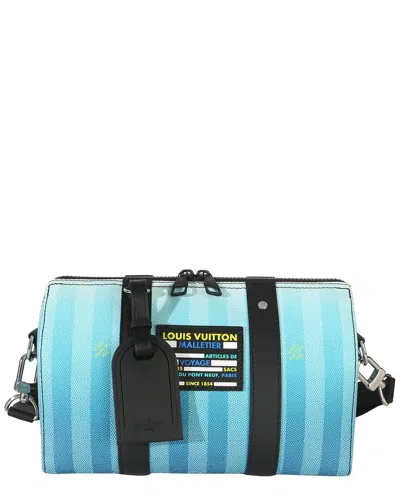 Pre-owned Louis Vuitton Blue Damier Stripes City Keepall (authentic Pre-loved)