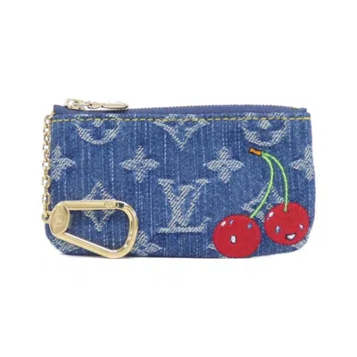 Pre-owned Louis Vuitton Blue Denim Coin Purse/coin Case ()