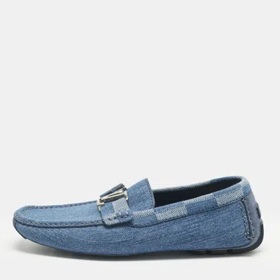 Pre-owned Louis Vuitton Blue Denim Monte Carlo Loafers Size 41