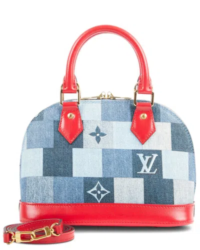 Pre-owned Louis Vuitton Blue Denim Patchwork Denim Alma (authentic )