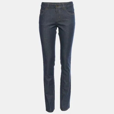 Pre-owned Louis Vuitton Blue Denim Skinny Jeans M/waist 28"