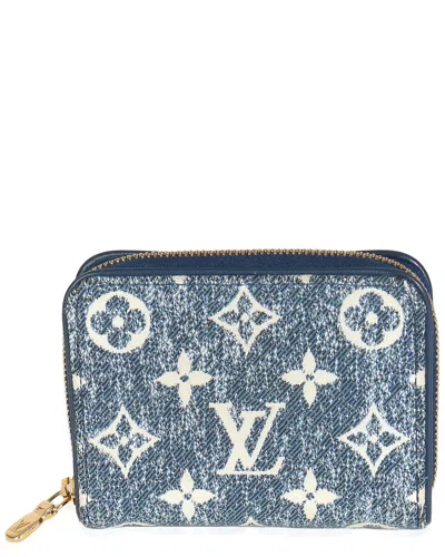 Pre-owned Louis Vuitton Blue Denim Zippy Coin Purse (authentic Pre-loved)