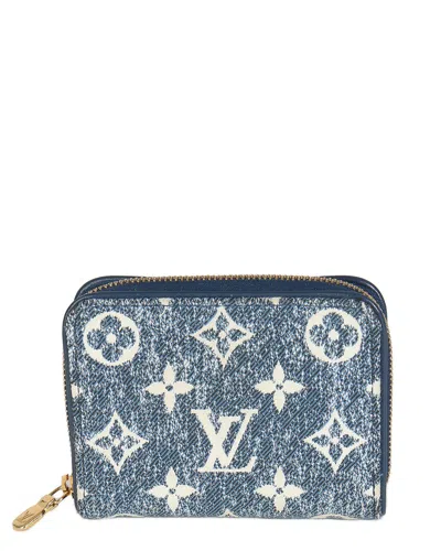 Pre-owned Louis Vuitton Blue Denim Zippy Coin Purse (authentic Pre-loved)