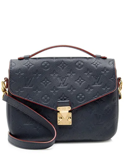 Pre-owned Louis Vuitton Blue Empreinte Leather Pochette Metis (authentic Pre-loved)