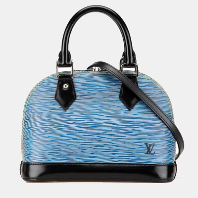 Pre-owned Louis Vuitton Blue Epi Denim Alma Bb