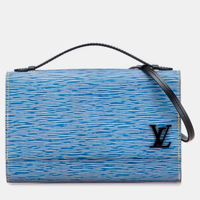 Pre-owned Louis Vuitton Blue Epi Denim Clery