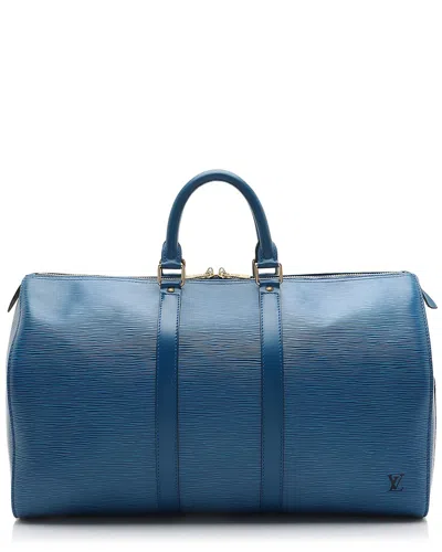 Pre-owned Louis Vuitton Blue Epi Leather & Leather Keepall 45 Duffle (authentic Pre-  Loved)