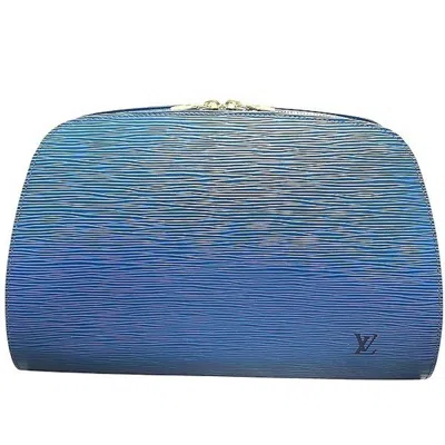 Pre-owned Louis Vuitton Blue Epi Leather Clutch Bag ()