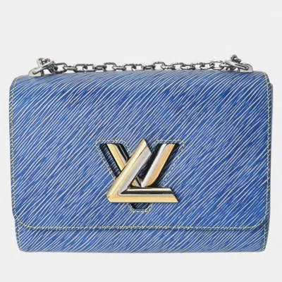 Pre-owned Louis Vuitton Blue Epi Leather Denim Twist Mm Shoulder Bag