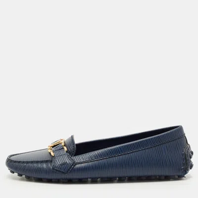 Pre-owned Louis Vuitton Blue Epi Leather Oxford Loafers Size 38