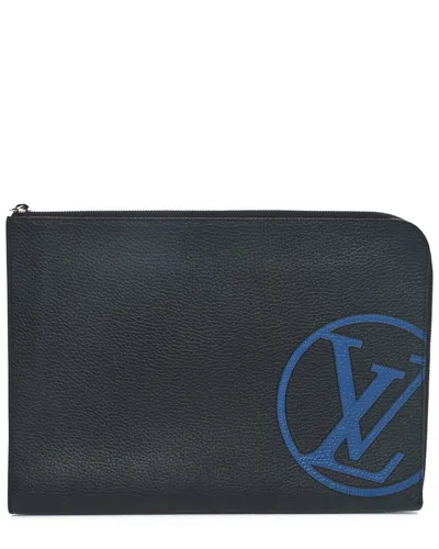 Pre-owned Louis Vuitton Blue Epi Leather Pochette Jour Gm (authentic Pre-loved)