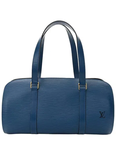 Pre-owned Louis Vuitton Blue Epi Leather Soufflot With Pouch (authentic Pre-loved)