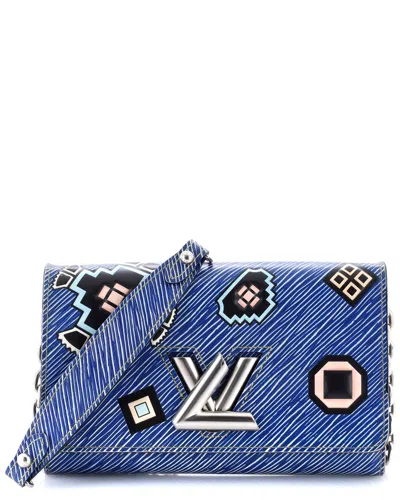 Pre-owned Louis Vuitton Blue Epi Leather Twist Chain Wallet Limited Edition Azteque  (authentic Pre-loved)