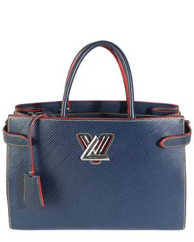 Pre-owned Louis Vuitton Blue Epi Leather Twist Tote (authentic Pre-loved)