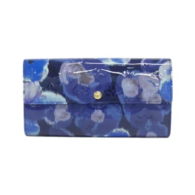 Pre-owned Louis Vuitton Blue Grand Blue Leather Long Wallet (bi-fold) ()
