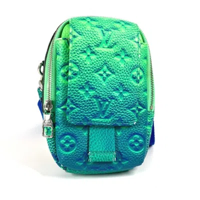 Pre-owned Louis Vuitton Blue Green Leather Pochette Shoulder Bag ()