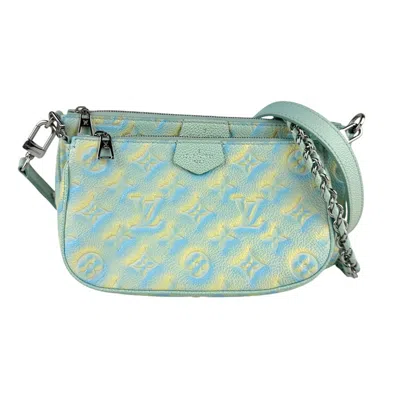 Pre-owned Louis Vuitton Blue Green Yellow Monogram Empreinte Pochette Shoulder Bag ()