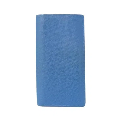 Pre-owned Louis Vuitton Blue Ice Blue Leather Long Wallet (bi-fold) ()