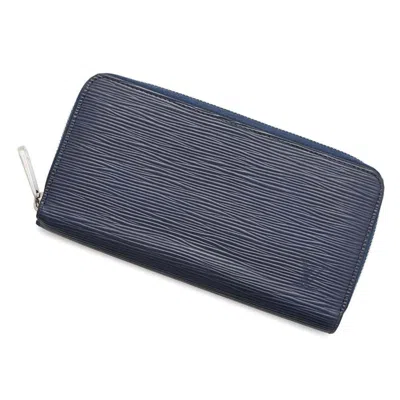 Pre-owned Louis Vuitton Blue Indigo Epi Leather Long Wallet (bi-fold) ()