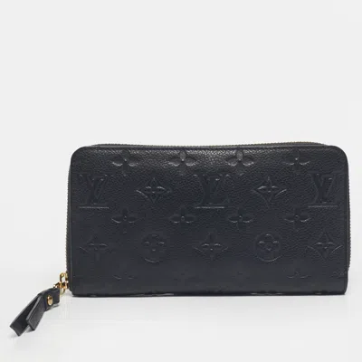 Pre-owned Louis Vuitton Blue Infini Monogram Empreinte Leather Zippy Wallet