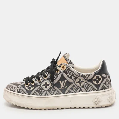Pre-owned Louis Vuitton Blue Jacquard Since 1854 Timeout Sneakers Size 36