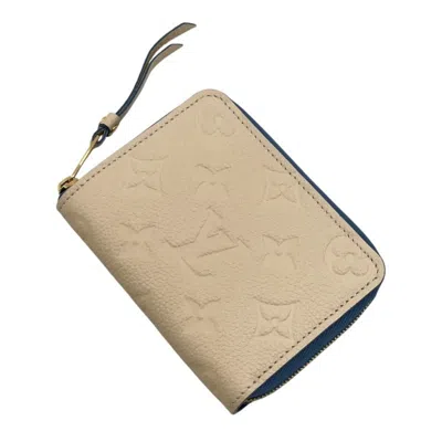 Pre-owned Louis Vuitton Blue Jean Cream Leather Coin Purse/coin Case ()