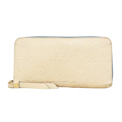 Pre-owned Louis Vuitton Blue Jean Cream Long Wallet (bi-fold) ()