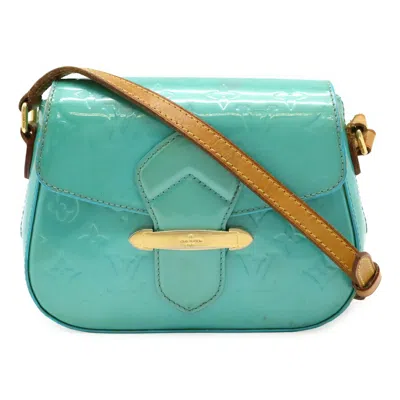 Pre-owned Louis Vuitton Blue Lagon Light Blue Monogram Vernis Pochette Shoulder Bag ()