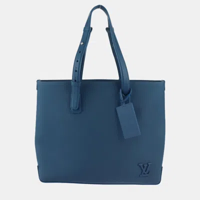 Pre-owned Louis Vuitton Blue Leather Aerogram Tote Bag
