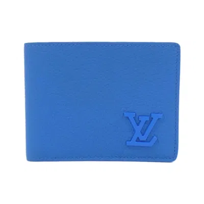 Pre-owned Louis Vuitton Blue Leather Bill Wallet (bi-fold) ()