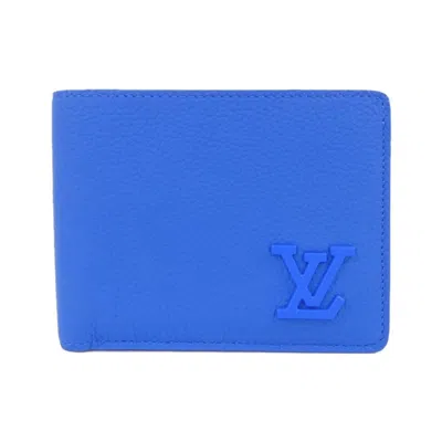 Pre-owned Louis Vuitton Blue Leather Bill Wallet (bi-fold) ()
